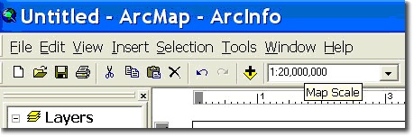 Map Scale drop down on the top bar menu in ArcMap