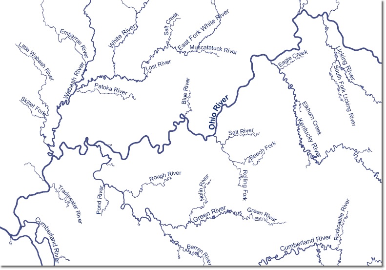 River Symbol On A Map Symbolizing Rivers And Streams With Proportional Symbols