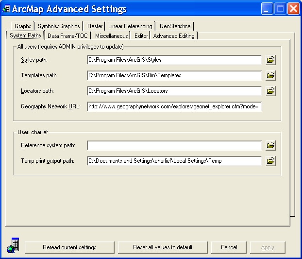 Image of ArcMap Advanced Setting Utility