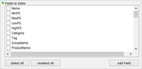 Fields to Index