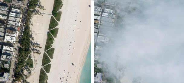 Comparison of before and after NAIP imagery for Miami Beach