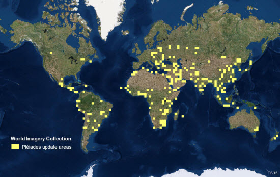 Pleiades Update Areas March 2015