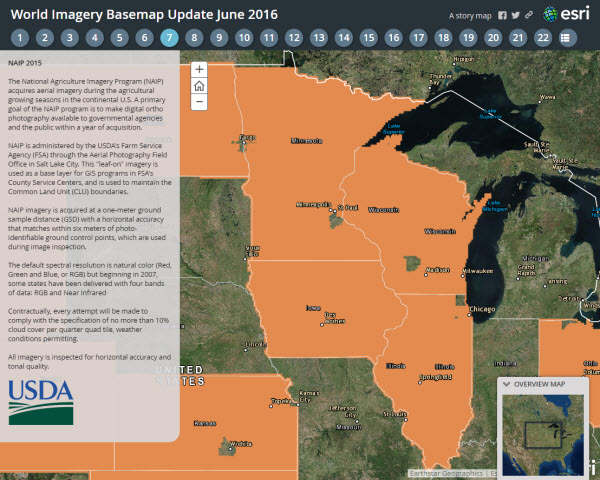 Esri Story Map of the June World Imagery updates