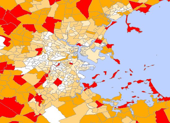 Median age by Tract