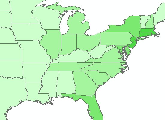 Population density by State