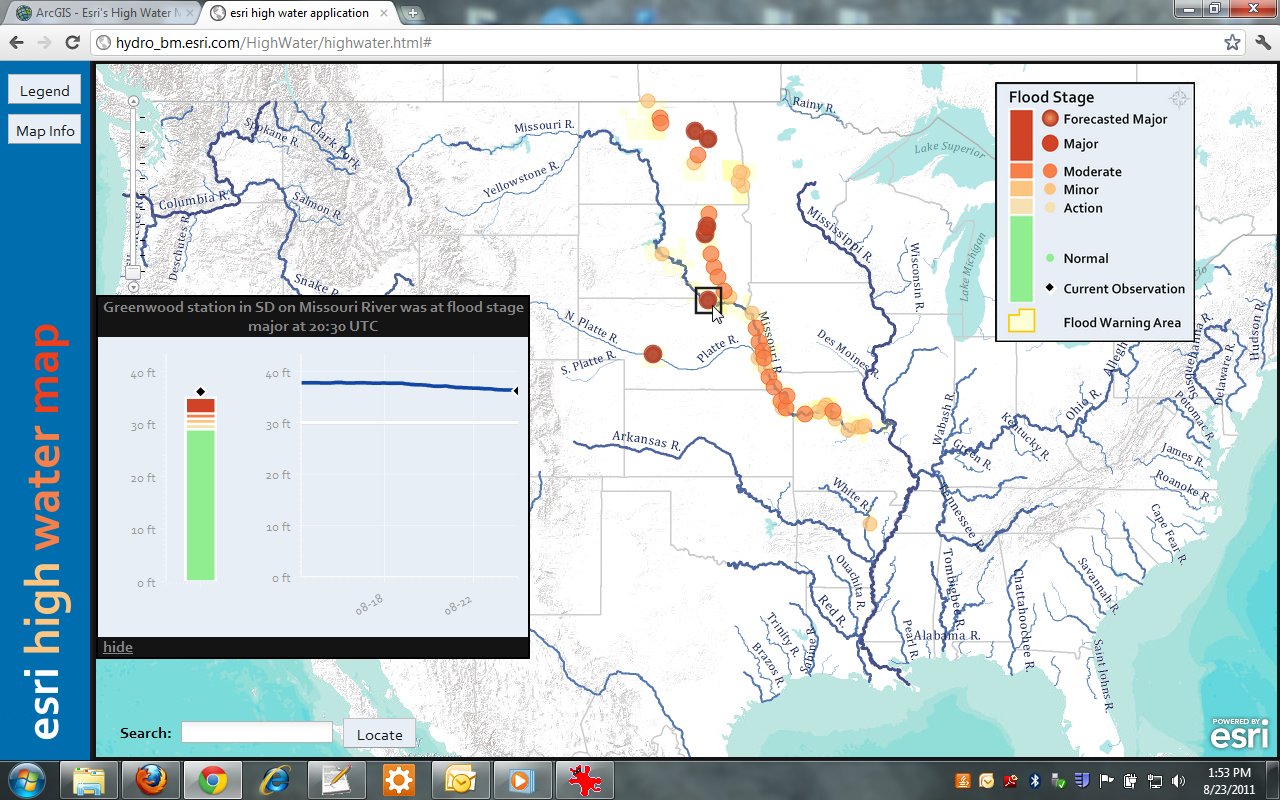 View of esri High Water Map