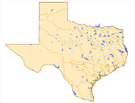 Major reservoirs in the State of Texas.